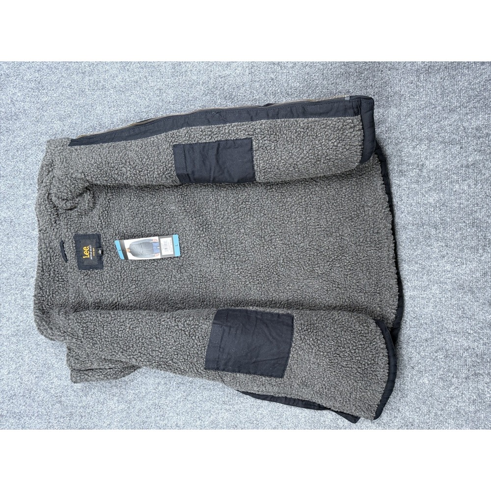 Lee Canvas Sherpa Lined Insulated Workwear Vest Mens XL Black Full-Zip NWT - Picture 5 of 6